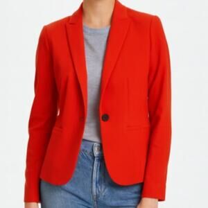 Banana Republic SZ 4 Classic Fit One Button Blazer Red